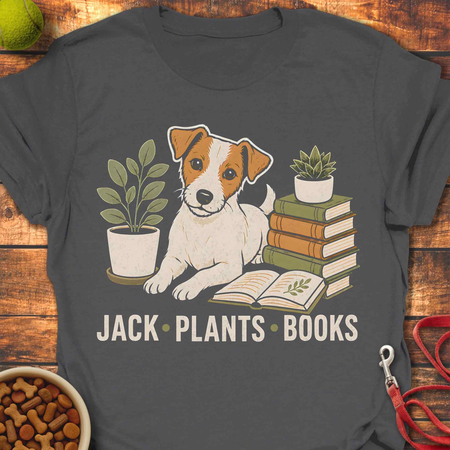 Jack, Plants, Books T-shirt