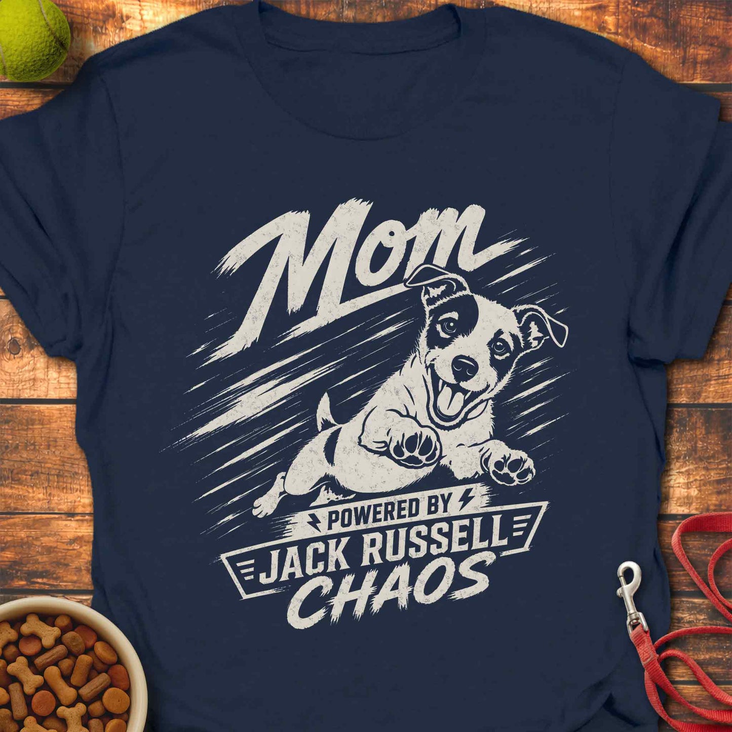 Mom Powered by Jack Russell Chaos T-shirt