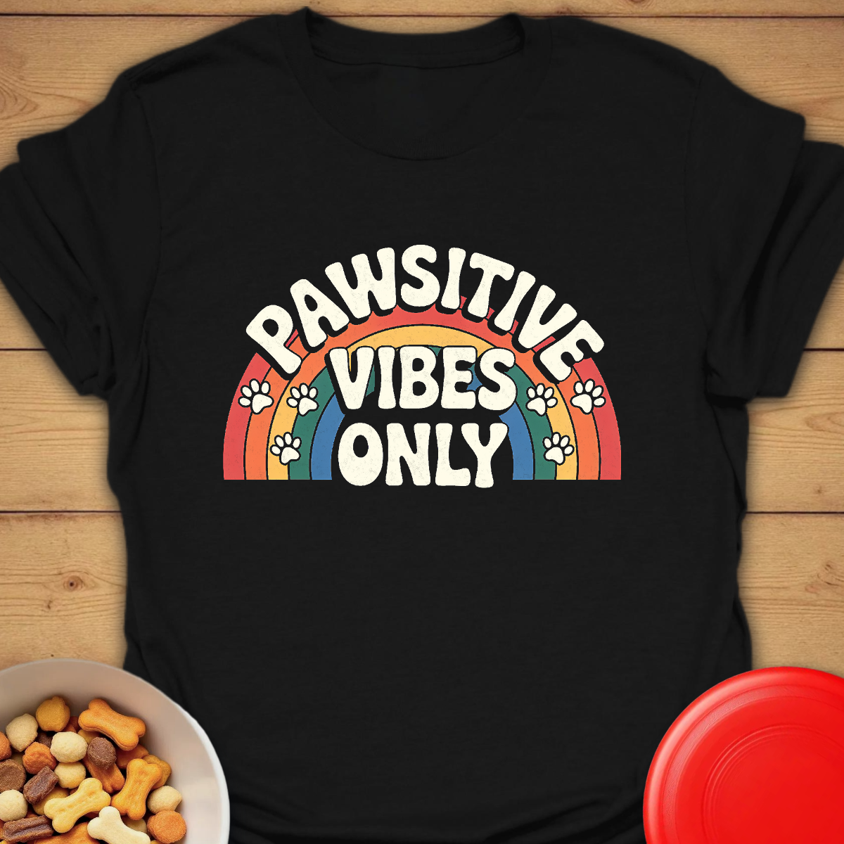 Pawsitive Vibes Only β Rainbow Paw Print Design
