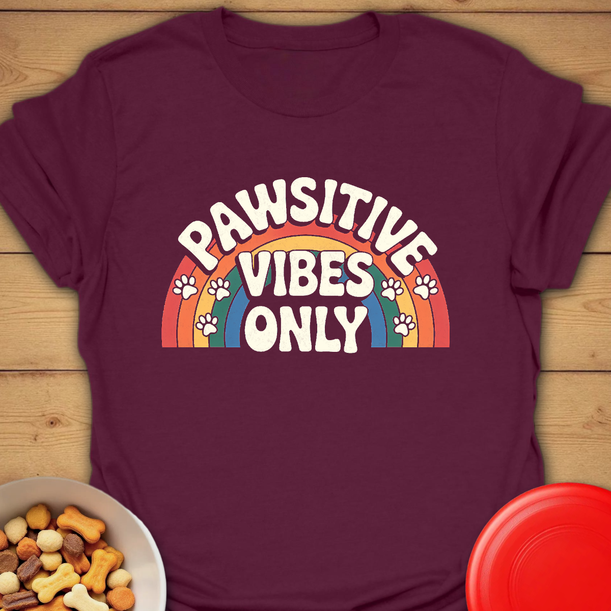 Pawsitive Vibes Only β Rainbow Paw Print Design