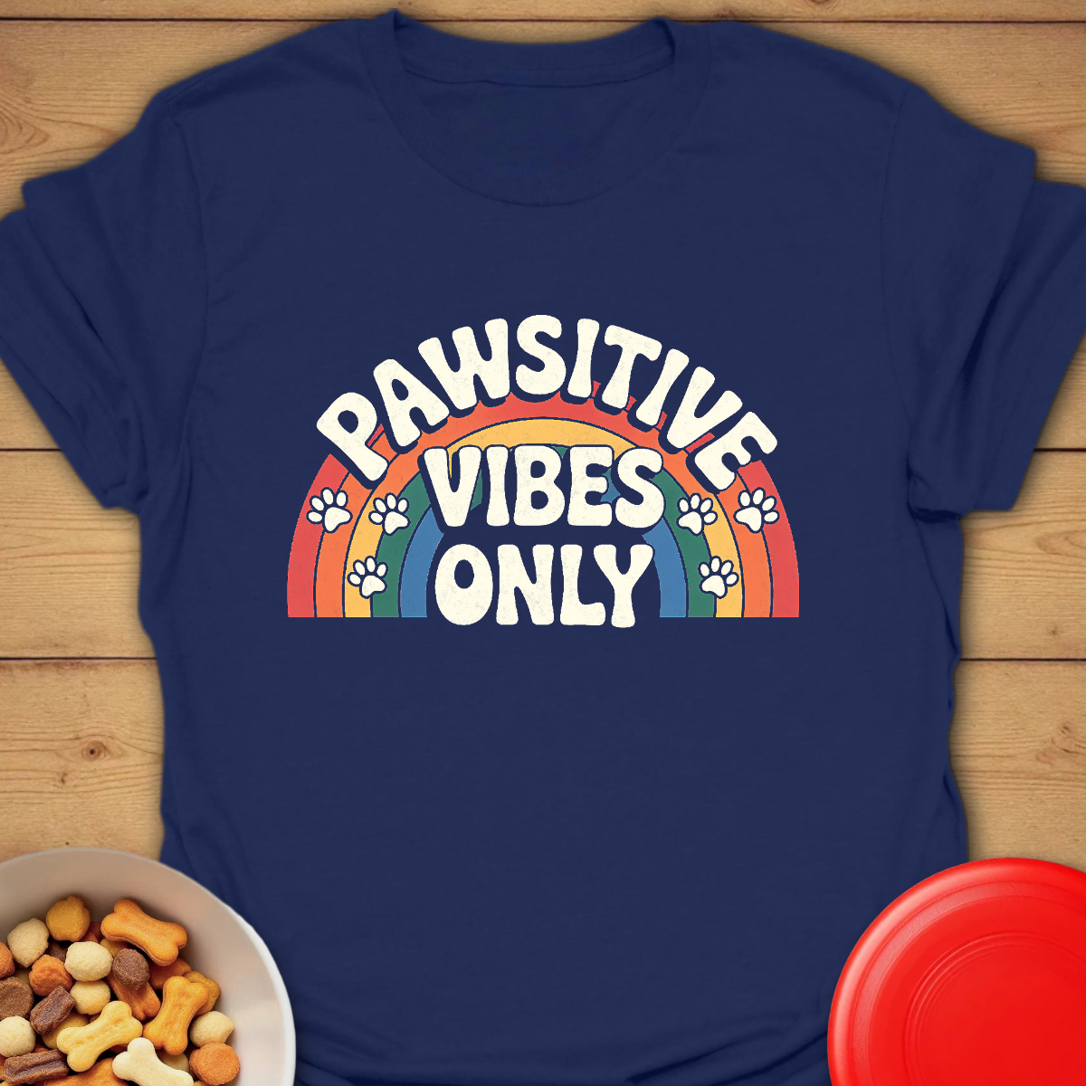Pawsitive Vibes Only β Rainbow Paw Print Design