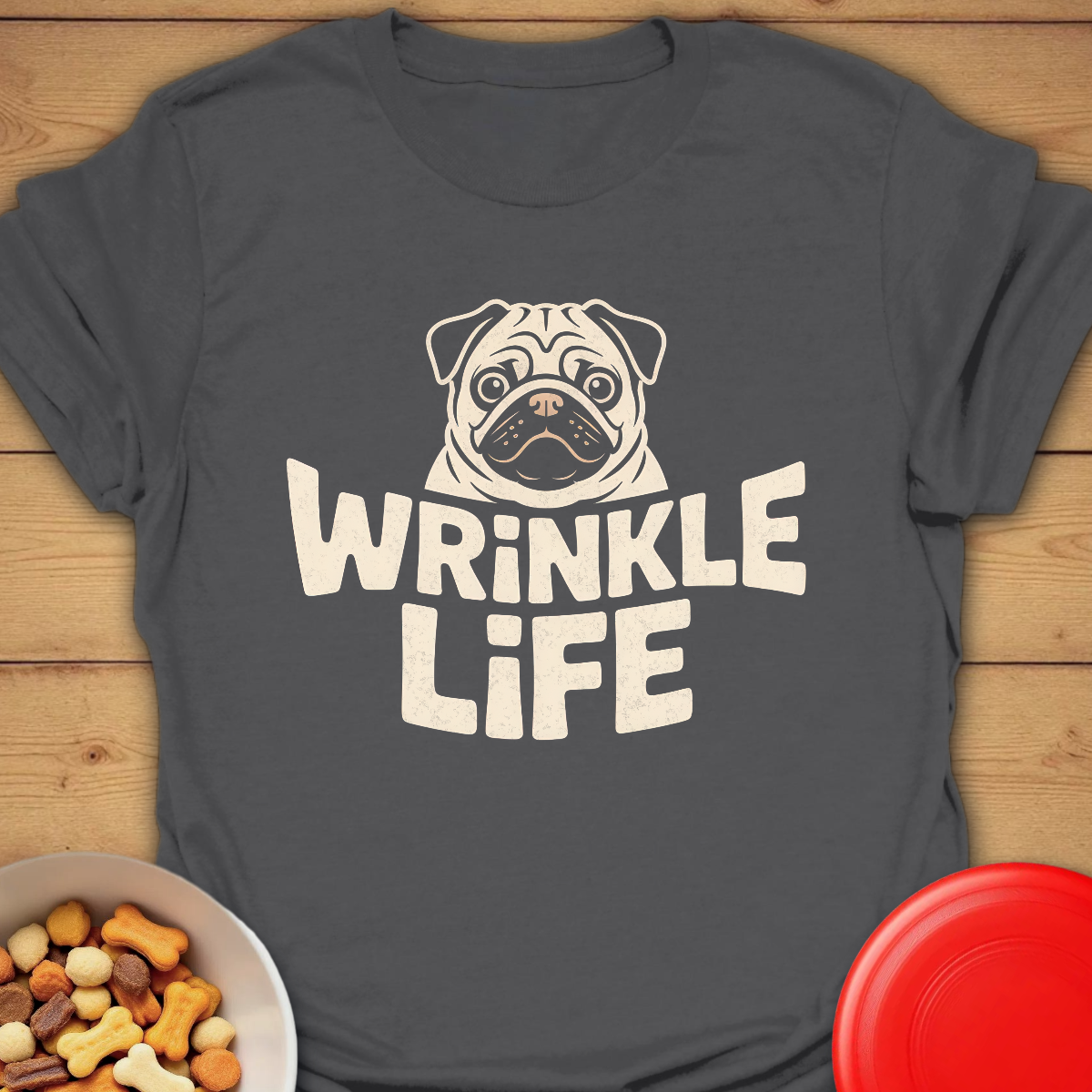 Pug. Wrinkle Life T-shirt