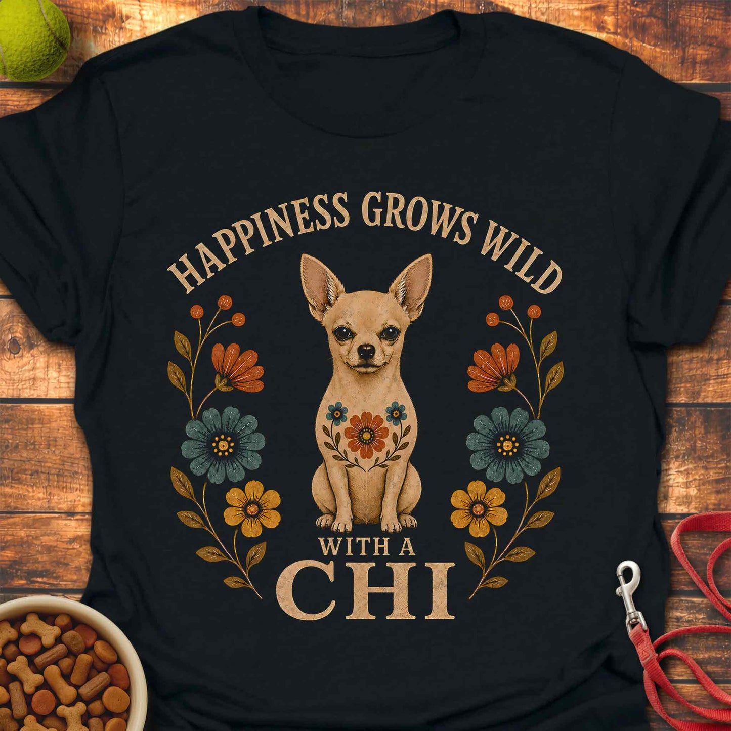 Floral Chihuahua T-Shirt