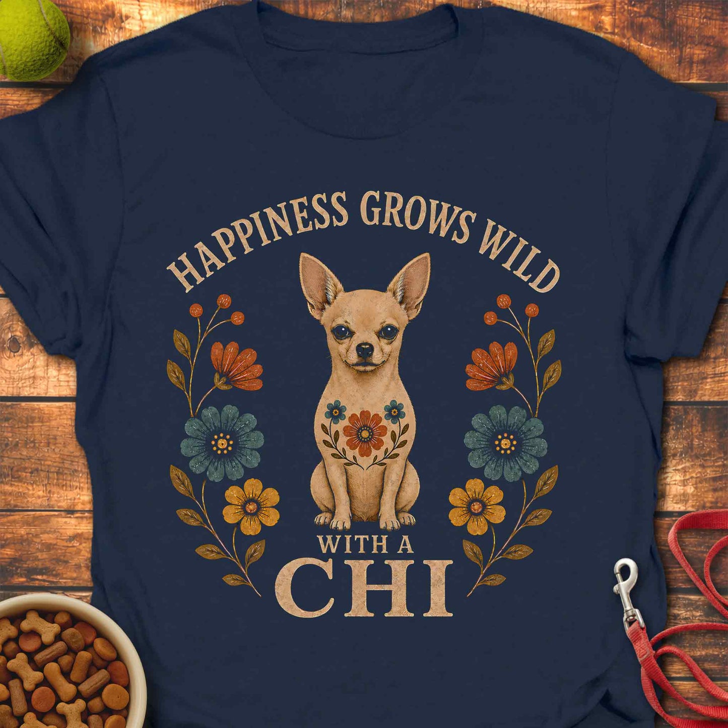 Floral Chihuahua T-Shirt