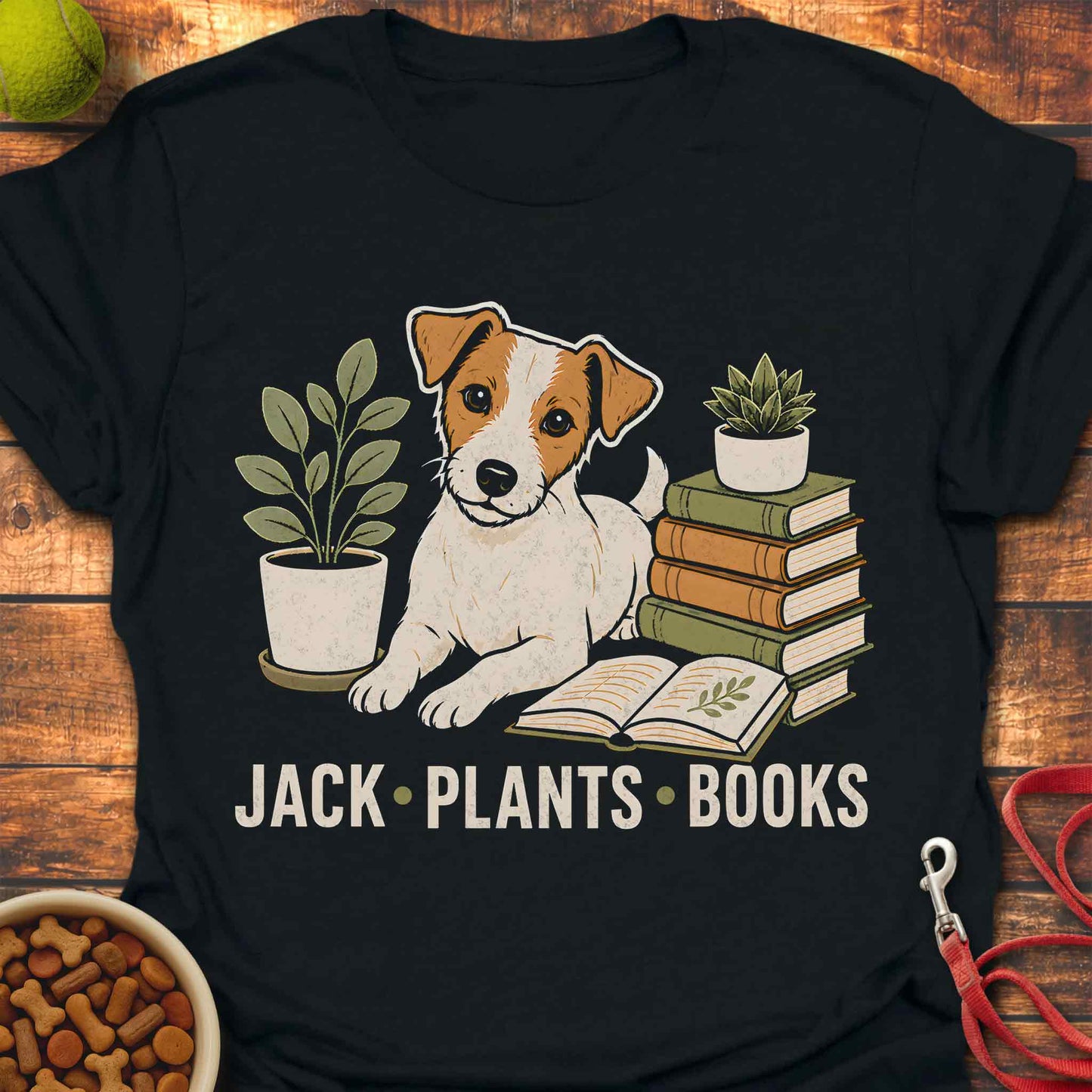 Jack, Plants, Books T-shirt