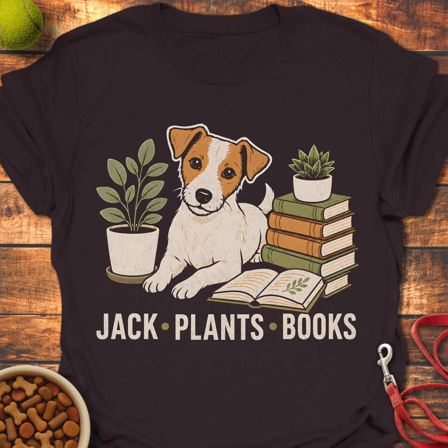 Jack, Plants, Books T-shirt