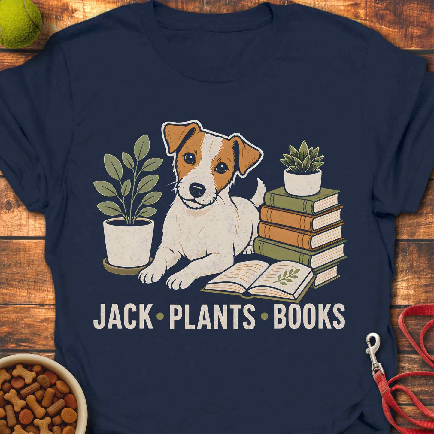 Jack, Plants, Books T-shirt
