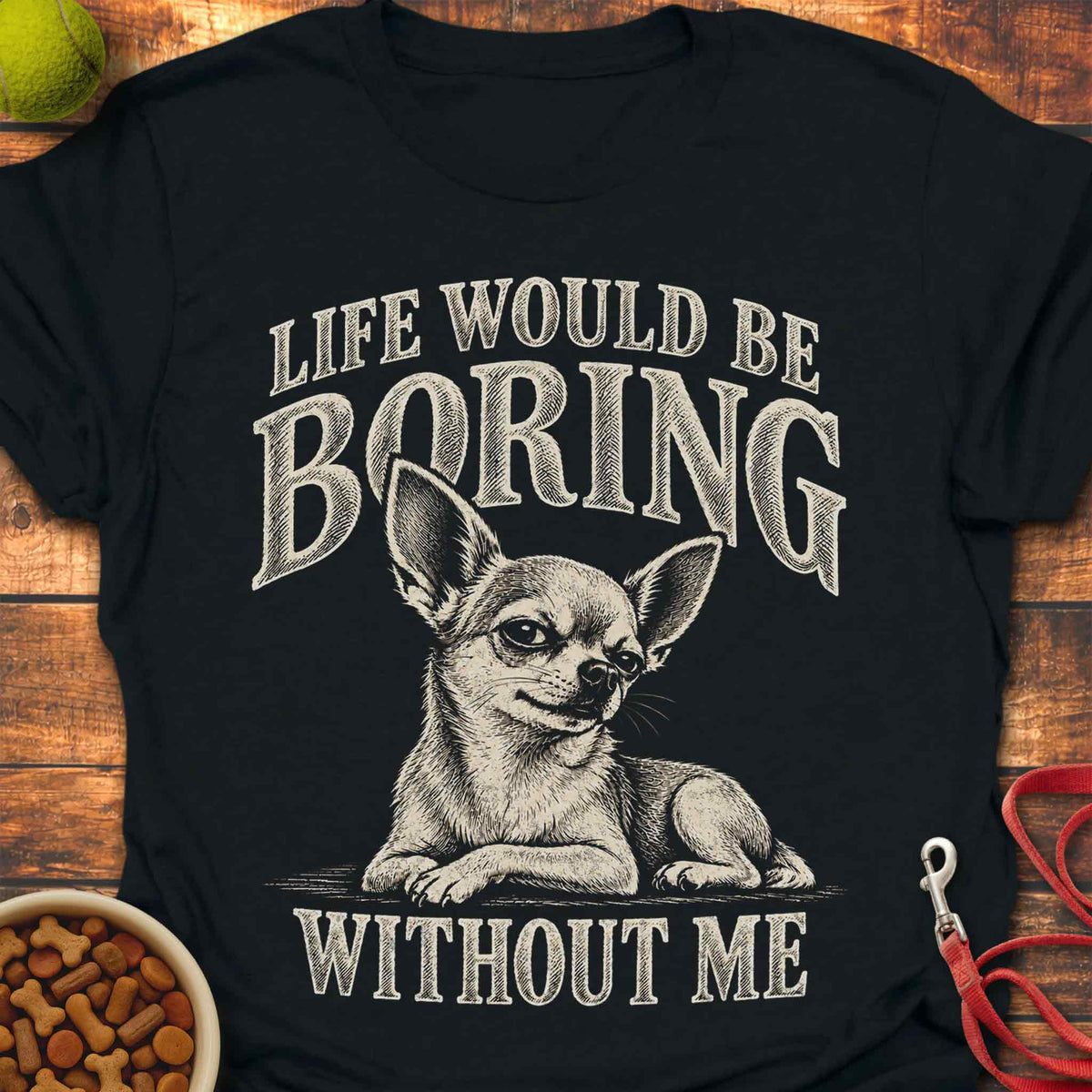 Boring Without Me Chihuahua T-Shirt