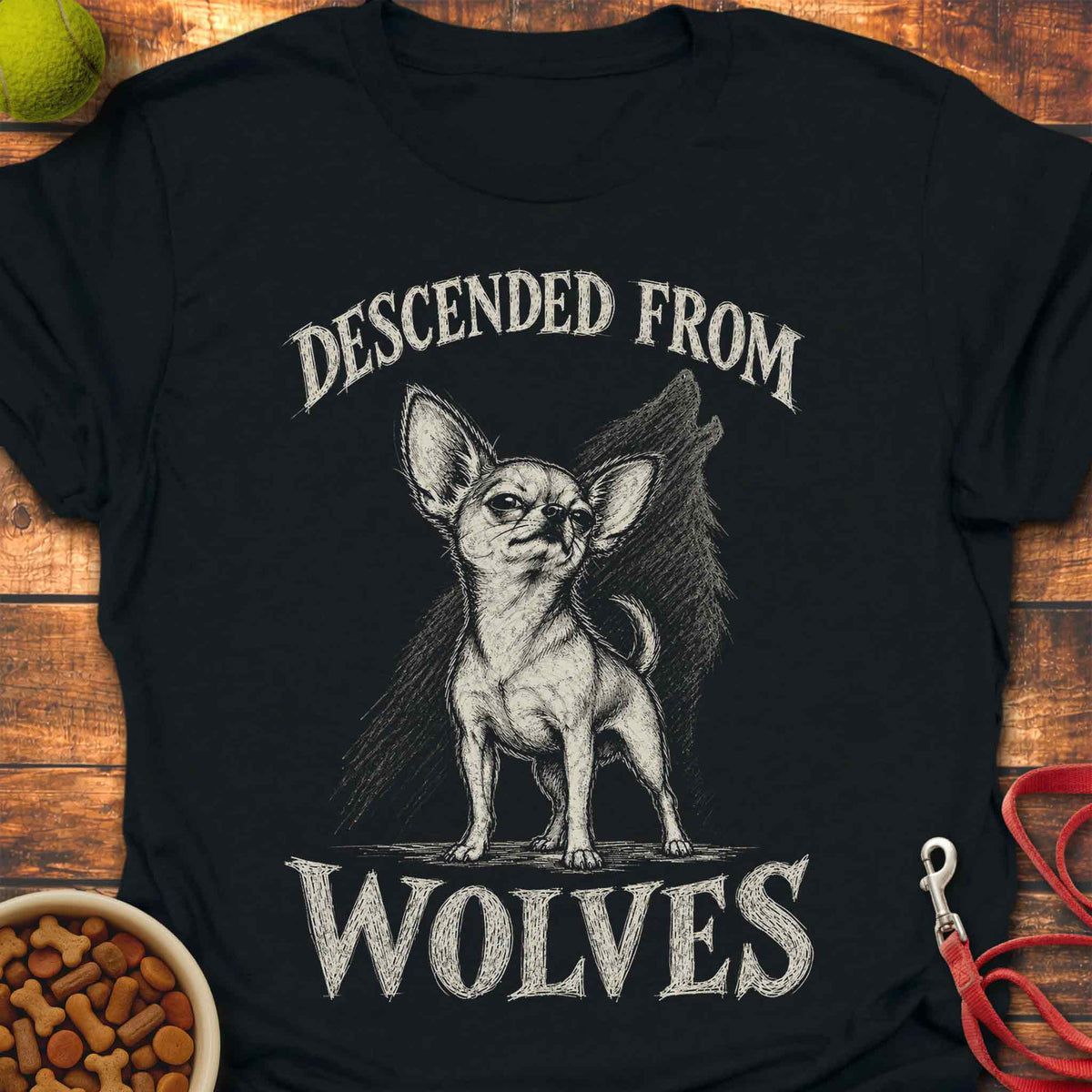 Descended From Wolves Chihuahua T-shirt