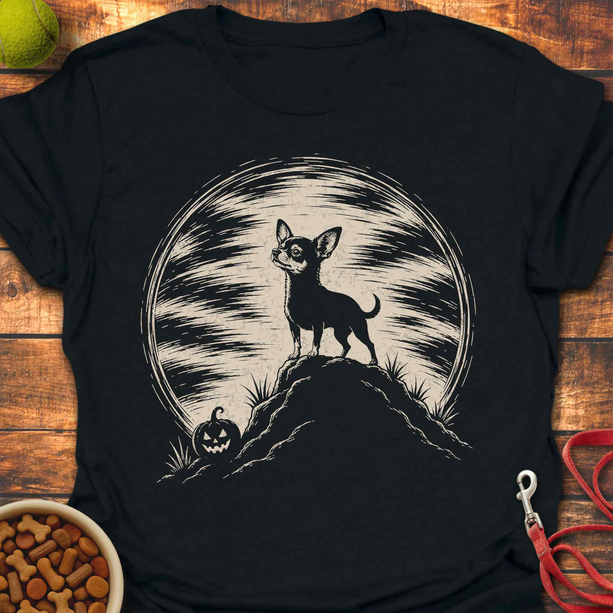 Moonlit Chihuahua Halloween T-Shirt