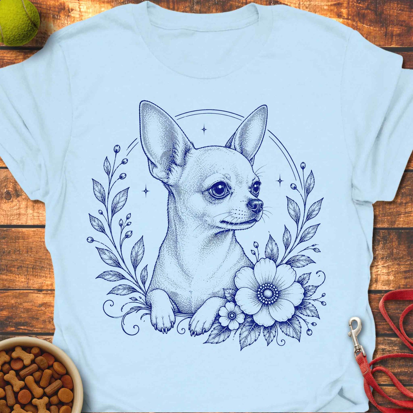 Vintage Floral Chihuahua T-Shirt