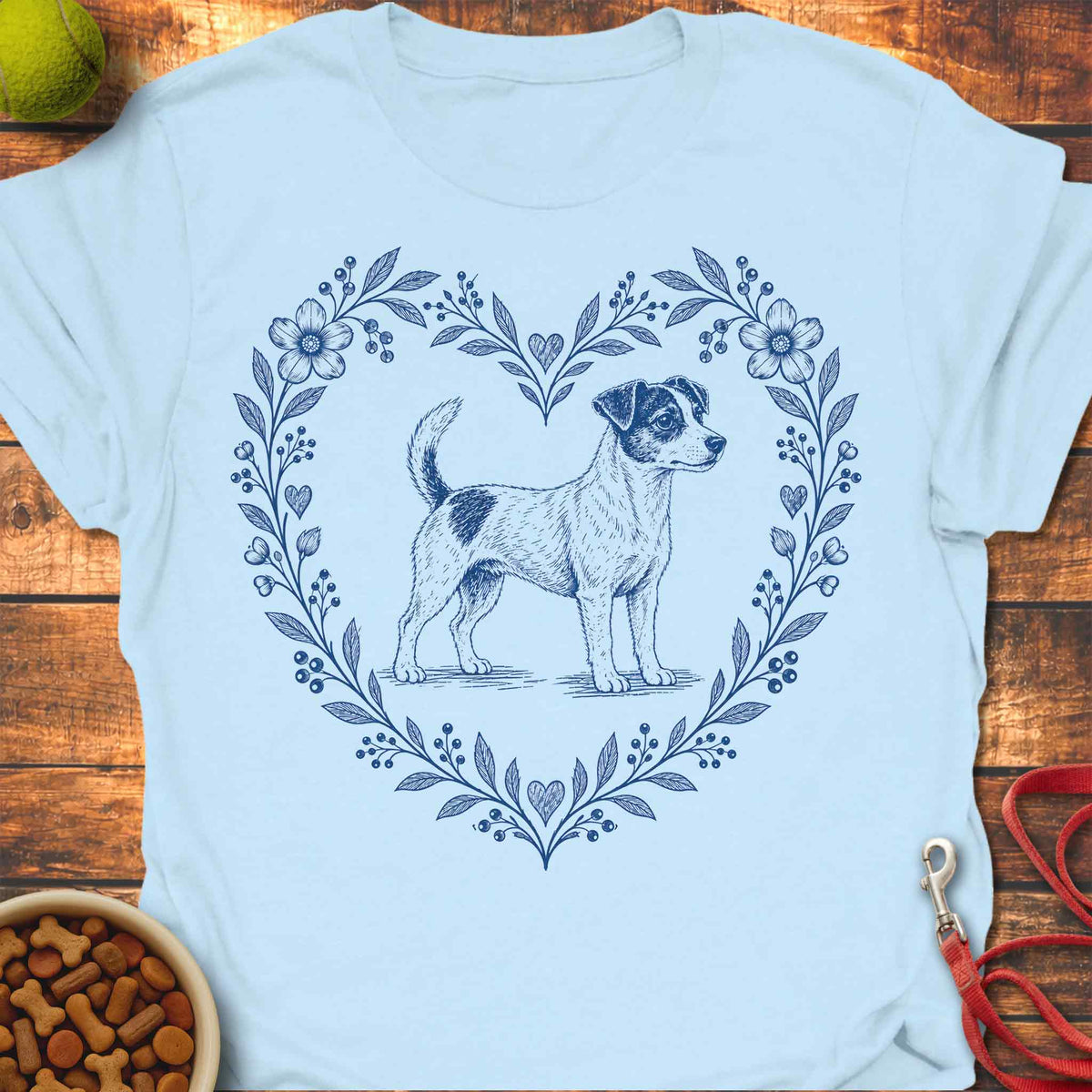 Heart Wreath Jack Russell T-shirt