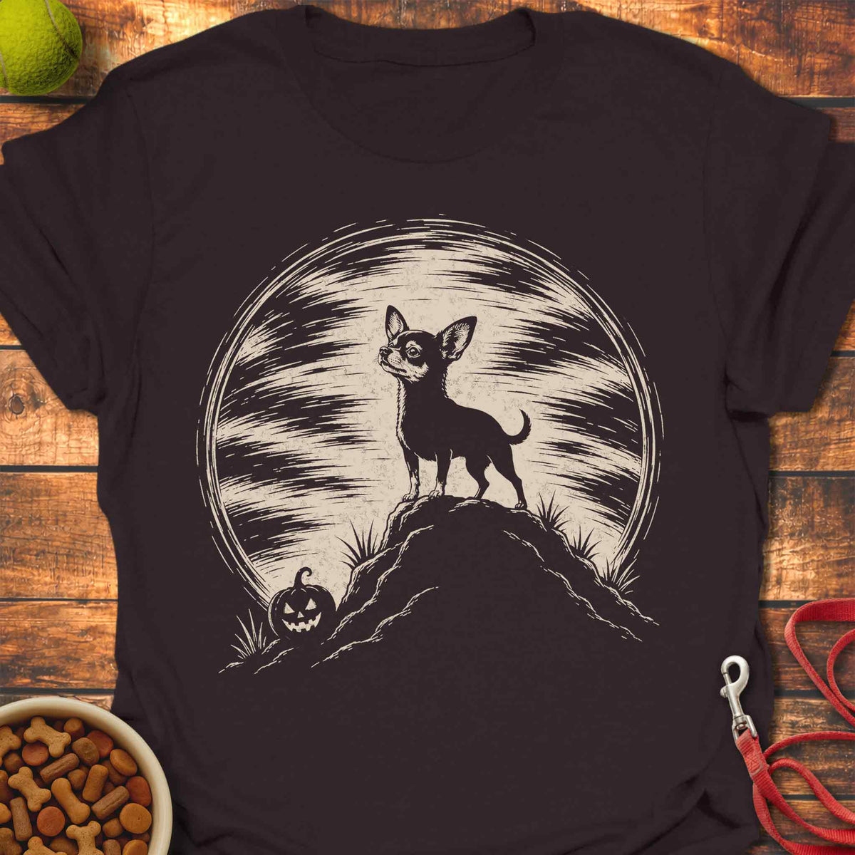Moonlit Chihuahua Halloween T-Shirt