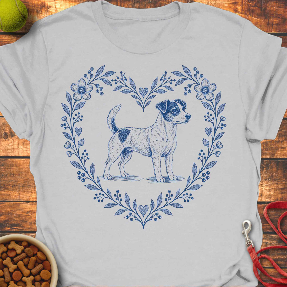 Heart Wreath Jack Russell T-shirt