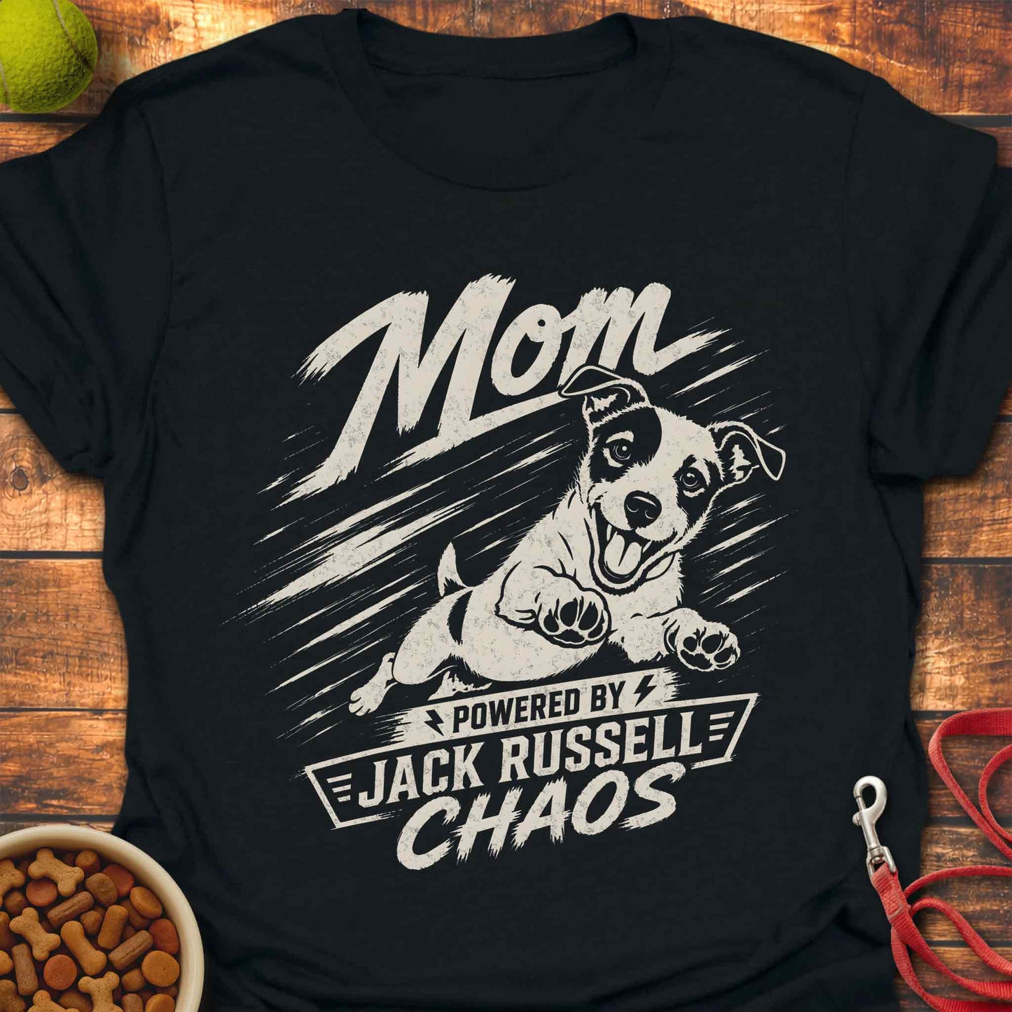 Mom Powered by Jack Russell Chaos T-shirt