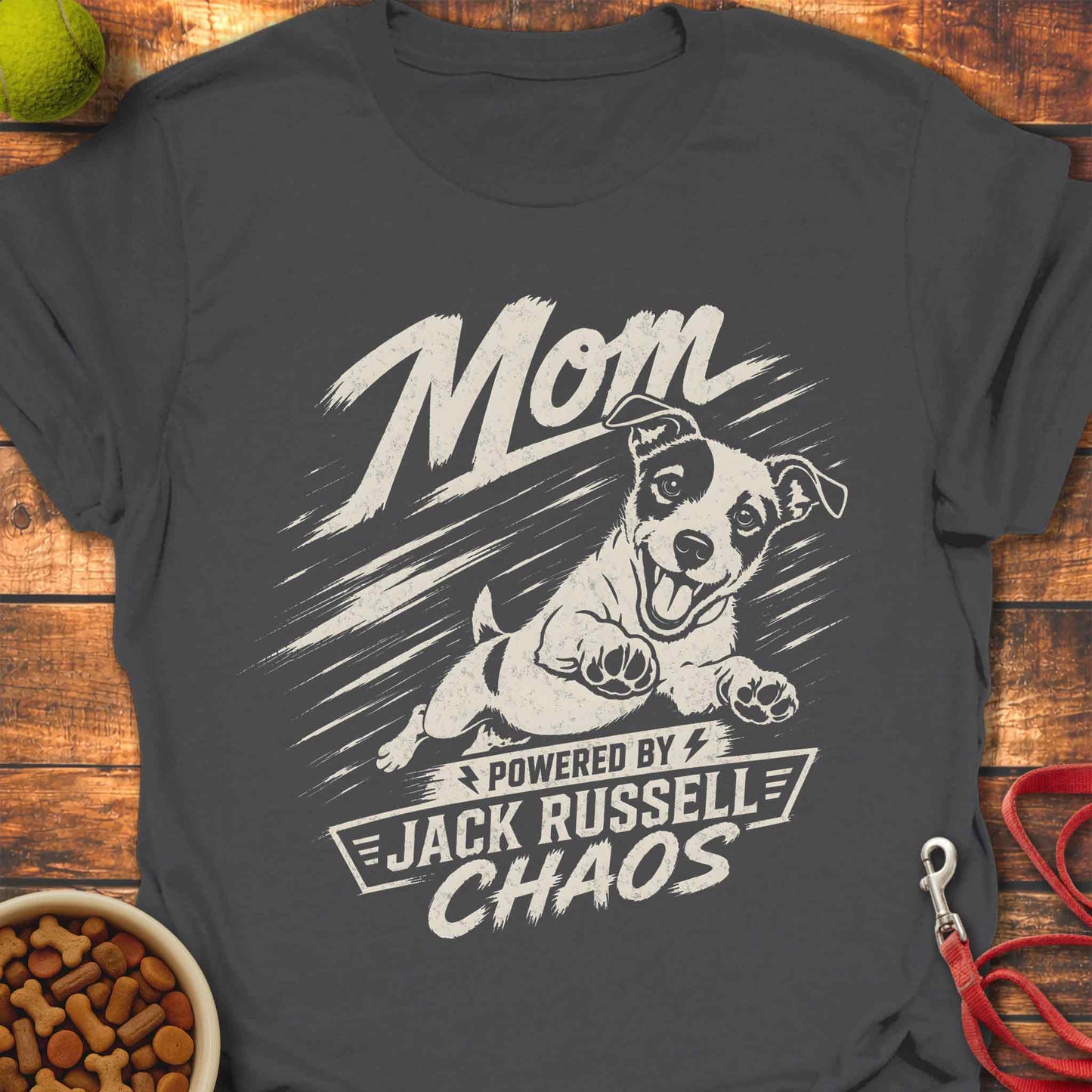 Mom Powered by Jack Russell Chaos T-shirt