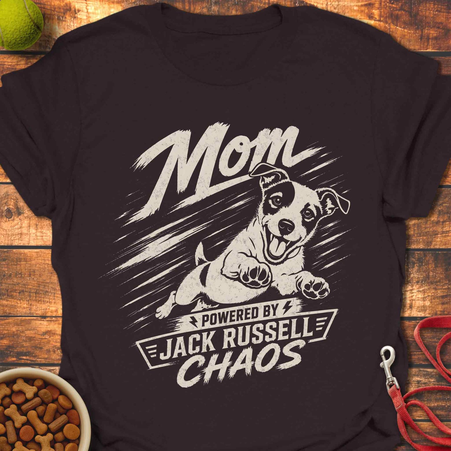 Mom Powered by Jack Russell Chaos T-shirt