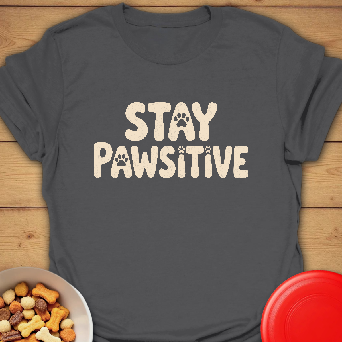 Stay Pawsitive Dog Quote T-shirt