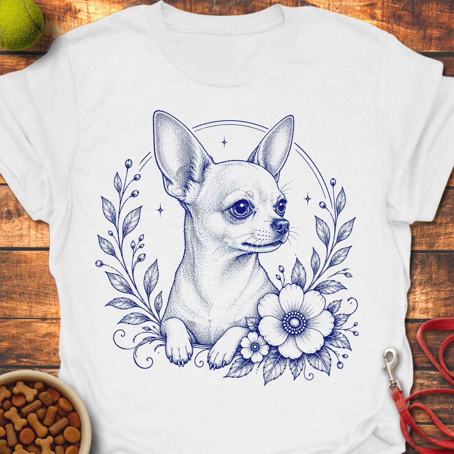 Vintage Floral Chihuahua T-Shirt