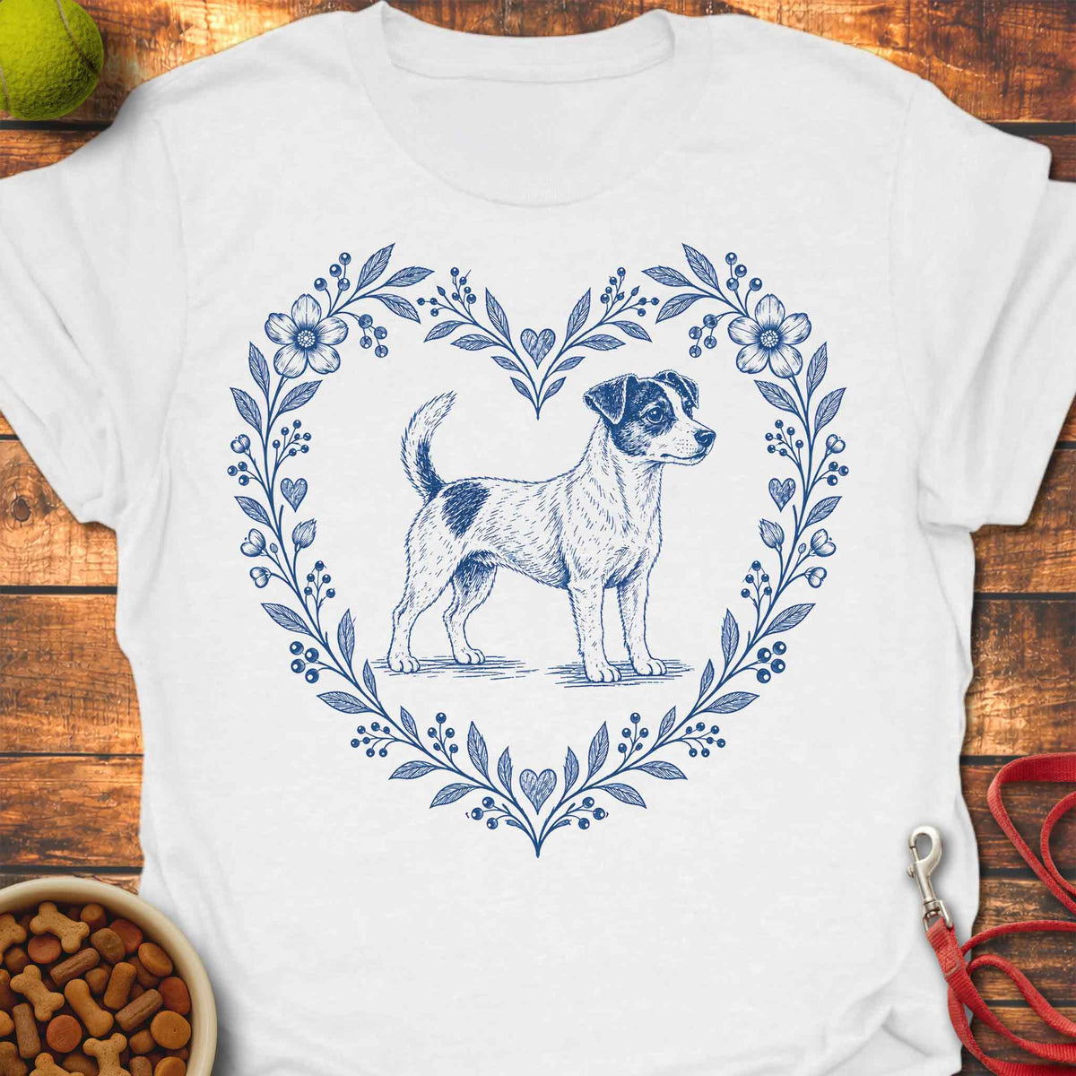Heart Wreath Jack Russell T-shirt
