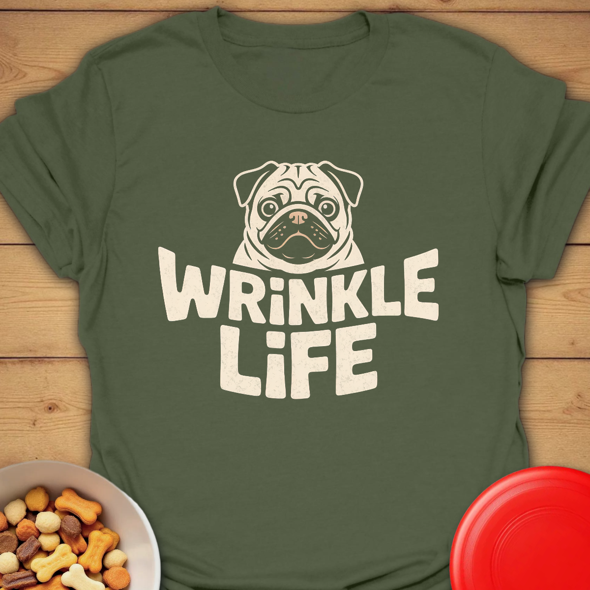 Pug. Wrinkle Life T-shirt